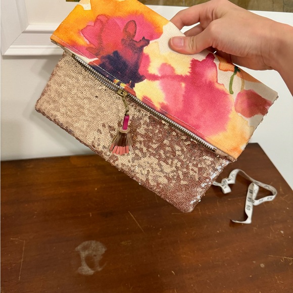 Floral and Sequin Clutch - Picture 2 of 6